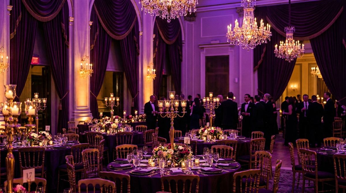 Sala eventi allestita per un gala