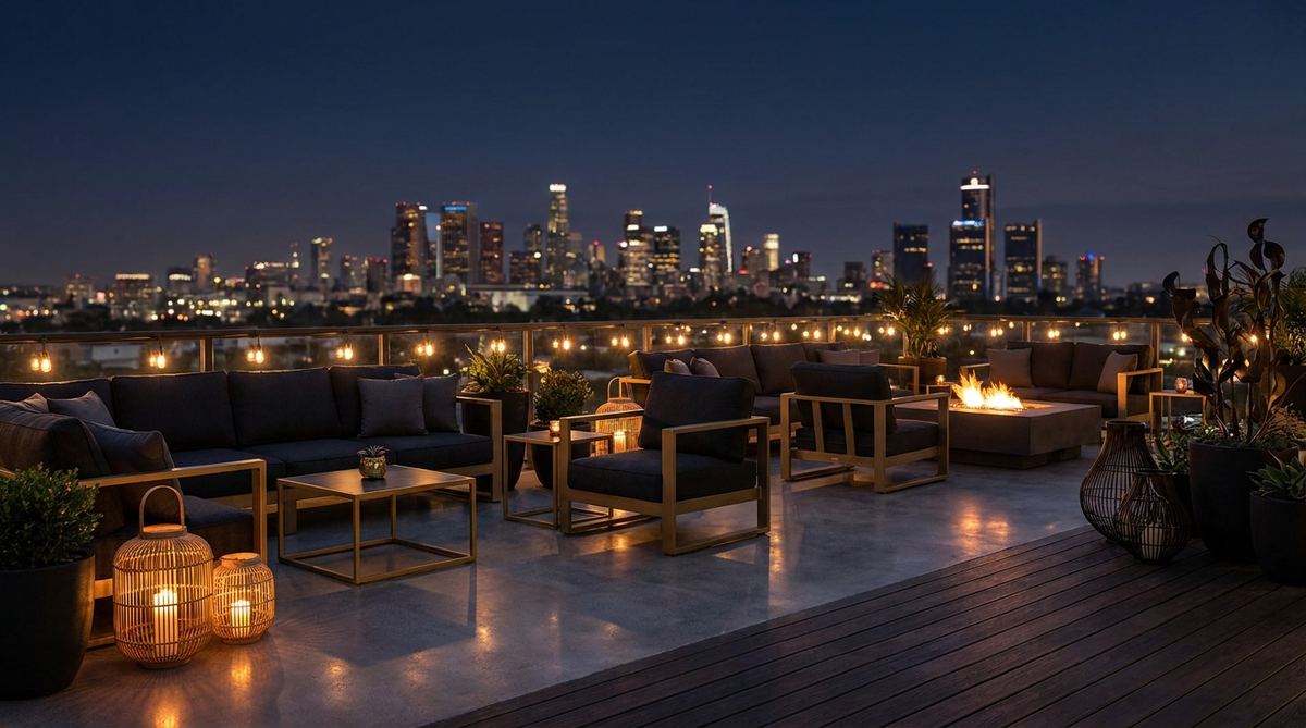 Rooftop lounge notturno